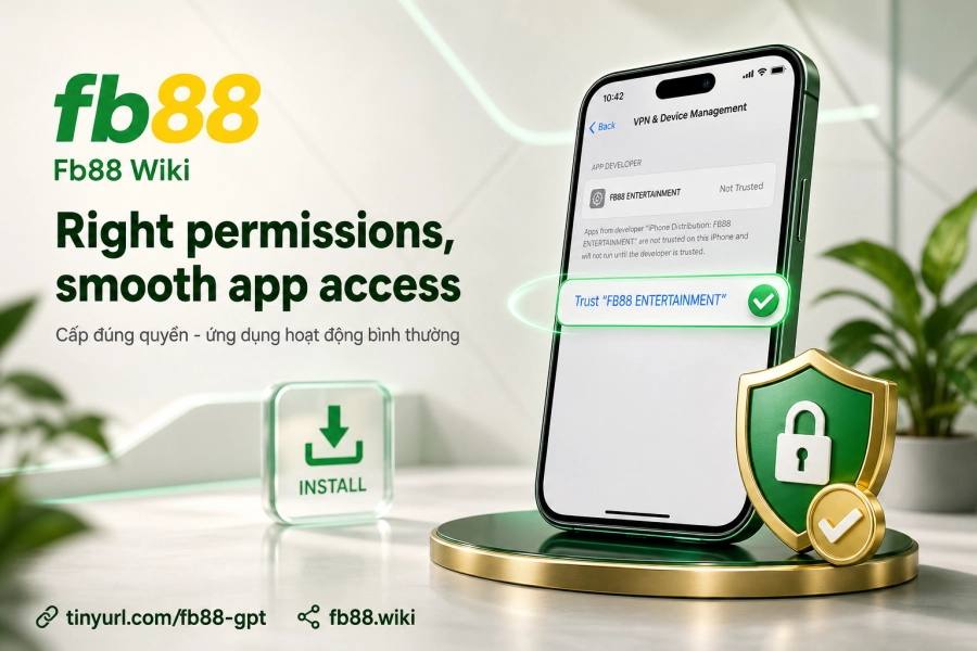 Cấp quyền cài đặt app Fb88 Android - xác nhận nhà phát triển iOS